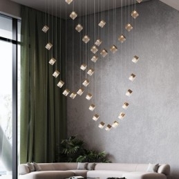 Luminária pendente de vidro criativa para teto de pavilhão