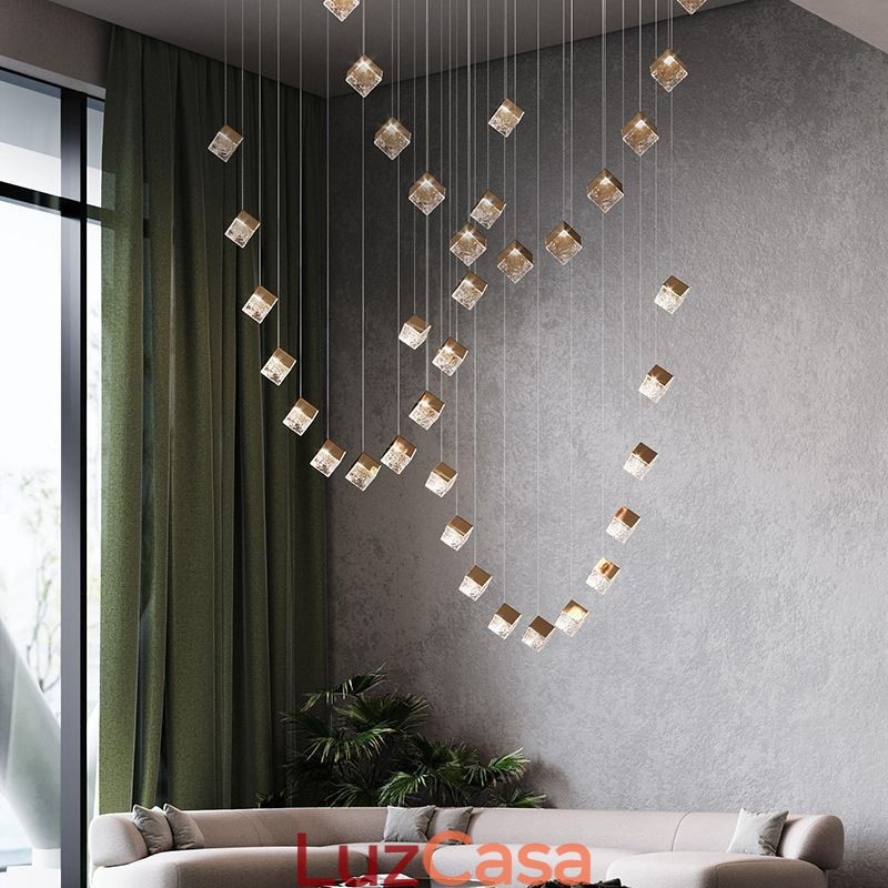 Luminária pendente de vidro criativa para teto de pavilhão