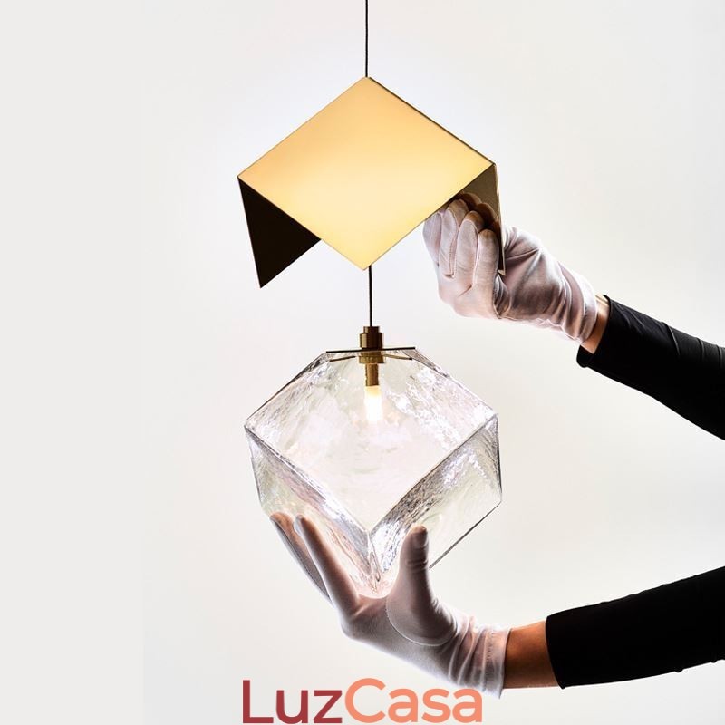 Luminária pendente de vidro criativa para teto de pavilhão