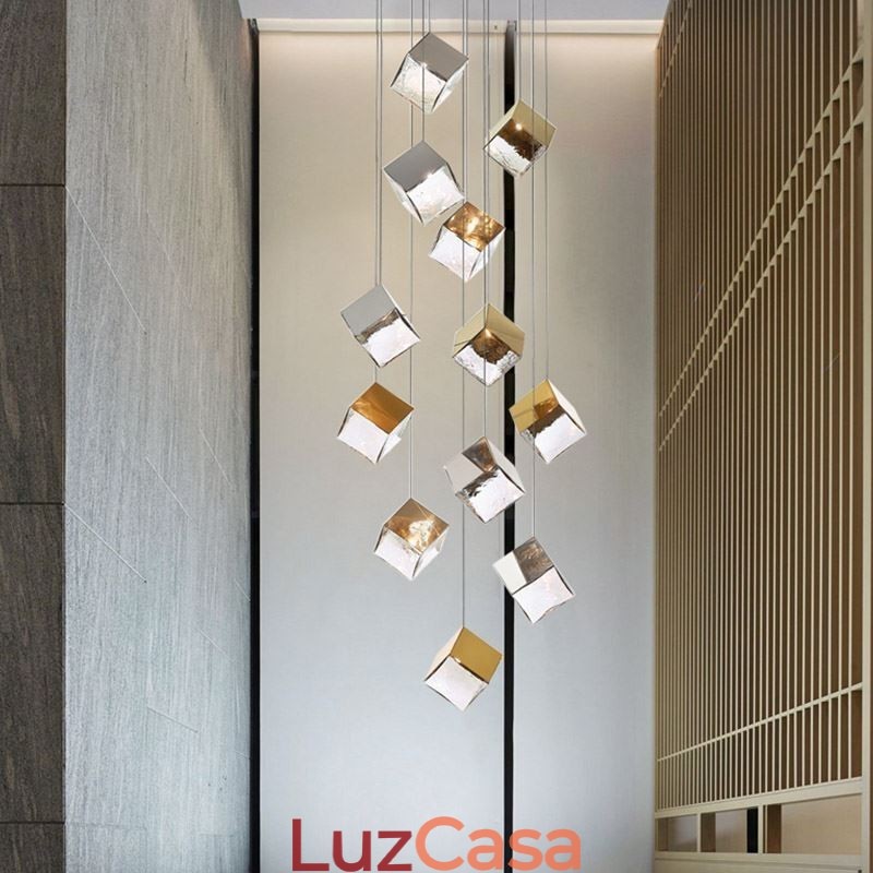 Luminária pendente de vidro criativa para teto de pavilhão