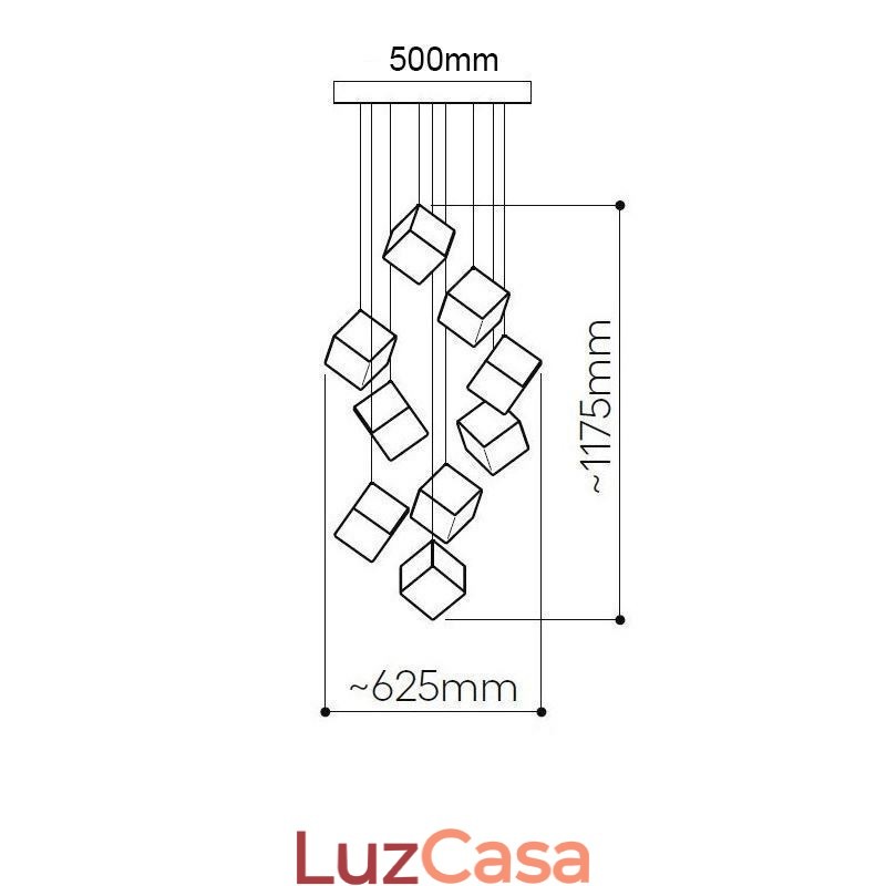 Luminária pendente de vidro criativa para teto de pavilhão