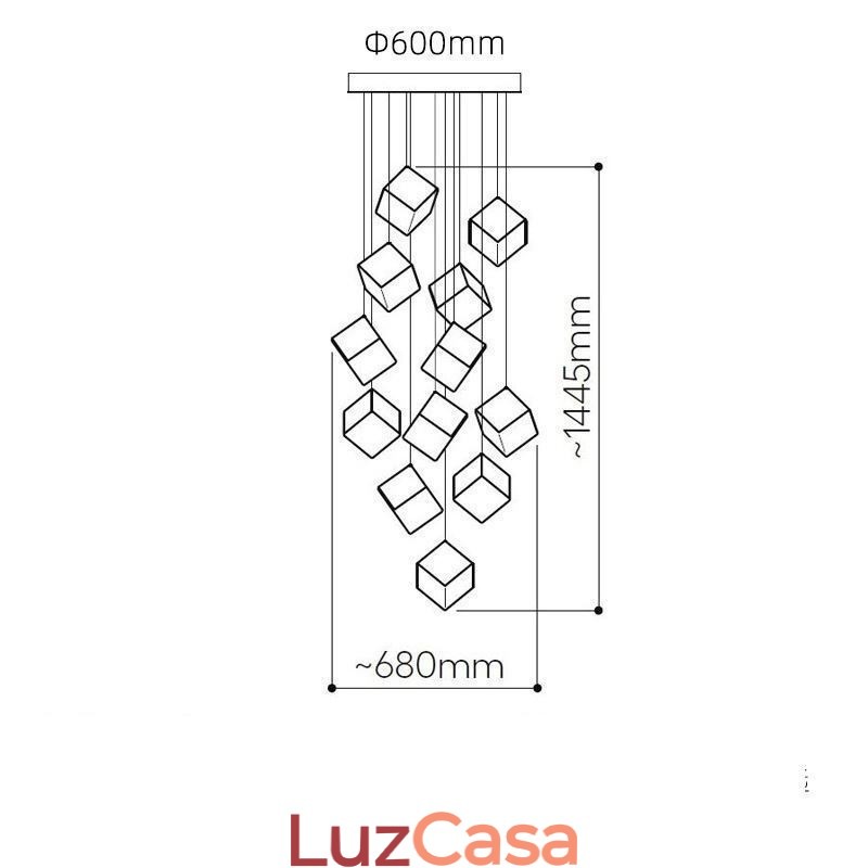 Luminária pendente de vidro criativa para teto de pavilhão