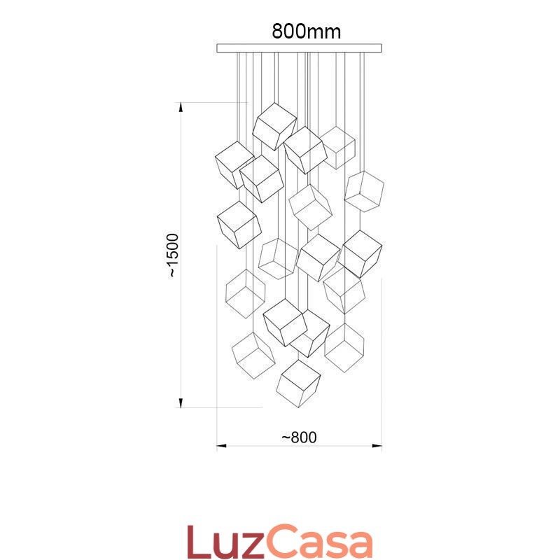 Luminária pendente de vidro criativa para teto de pavilhão