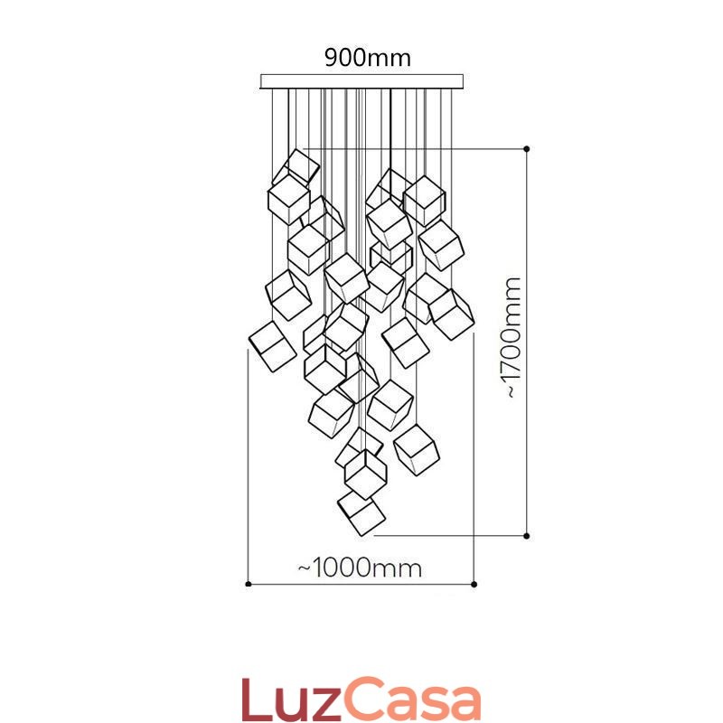 Luminária pendente de vidro criativa para teto de pavilhão