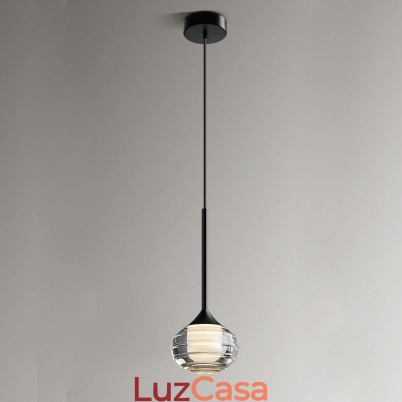 Simples Vidro Pendente Luzes de Teto Decorativas Pretas