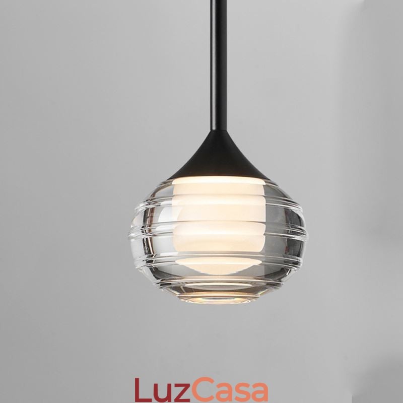 Simples Vidro Pendente Luzes de Teto Decorativas Pretas