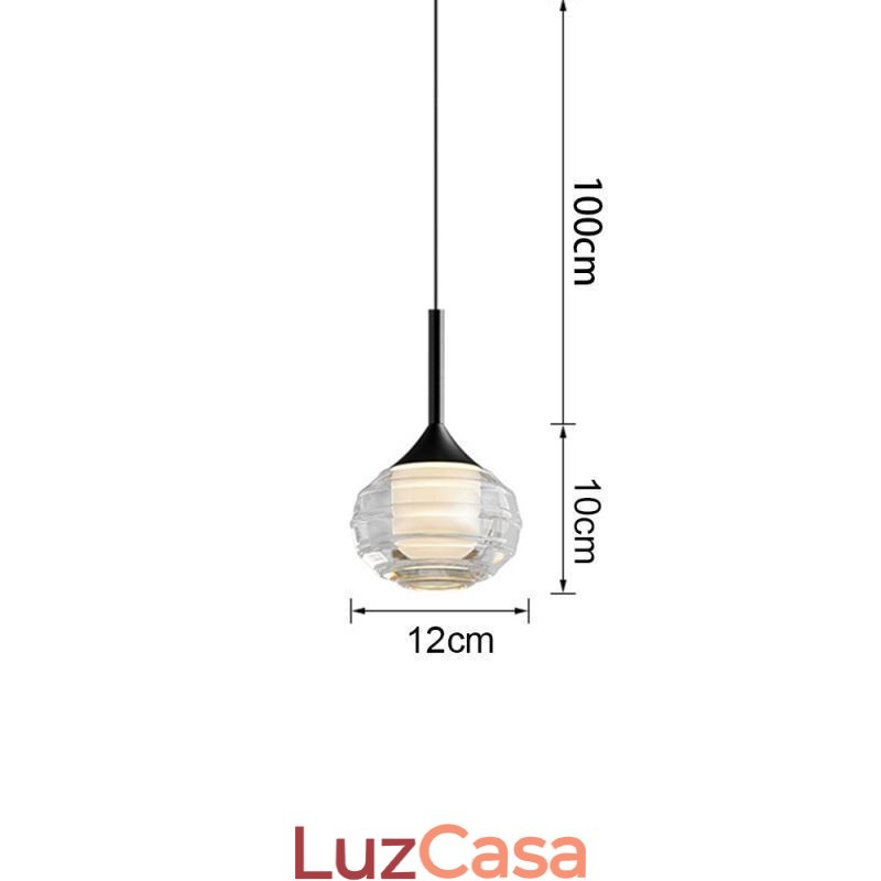Simples Vidro Pendente Luzes de Teto Decorativas Pretas