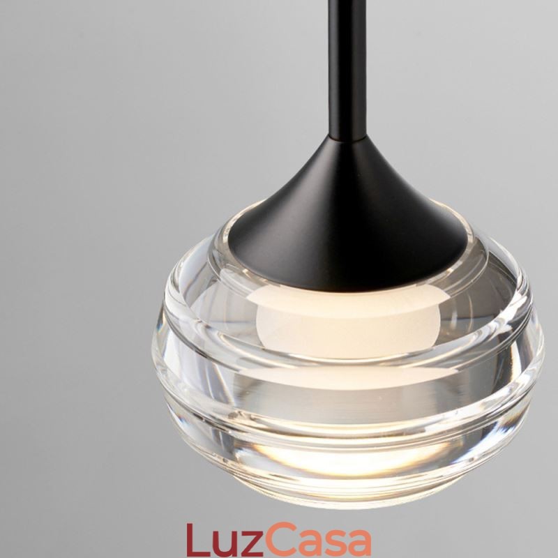 Simples Vidro Pendente Luzes de Teto Decorativas Pretas