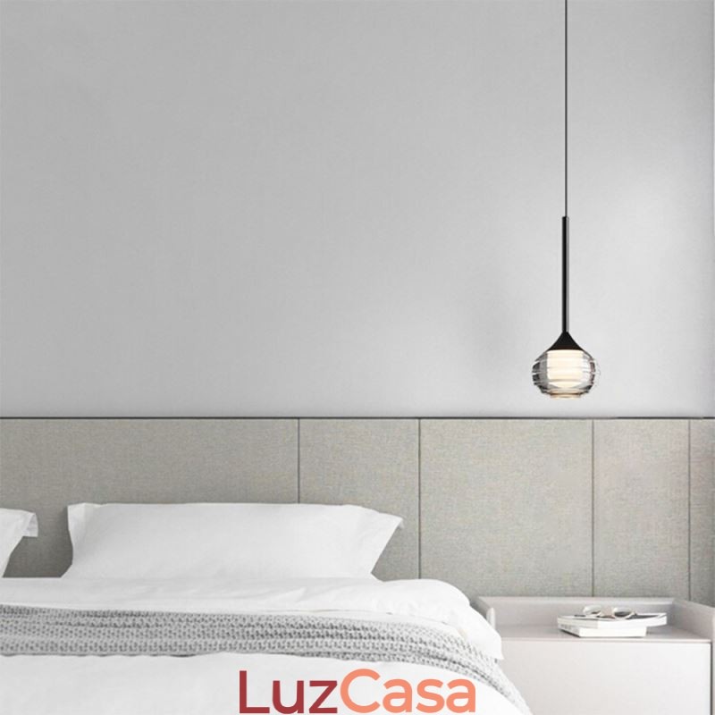 Simples Vidro Pendente Luzes de Teto Decorativas Pretas