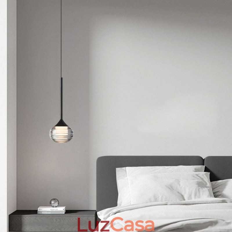 Simples Vidro Pendente Luzes de Teto Decorativas Pretas