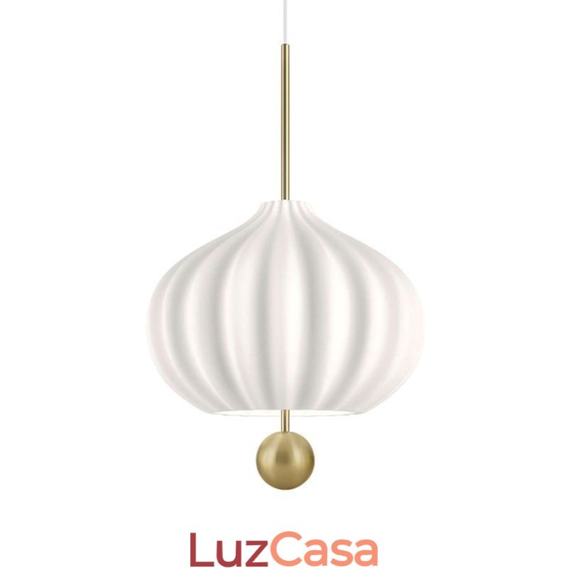 Luminária pendente moderna de vidro branco em formato de bola, luminária de teto minimalista