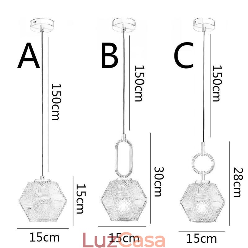 Luminária pendente moderna em vidro para iluminação doméstica Luminária pendente criativa