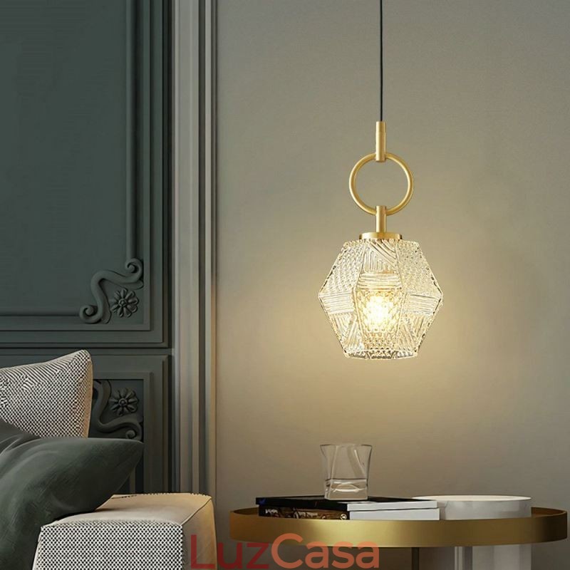 Luminária pendente moderna em vidro para iluminação doméstica Luminária pendente criativa