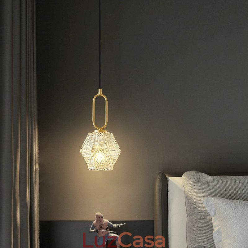 Luminária pendente moderna em vidro para iluminação doméstica Luminária pendente criativa