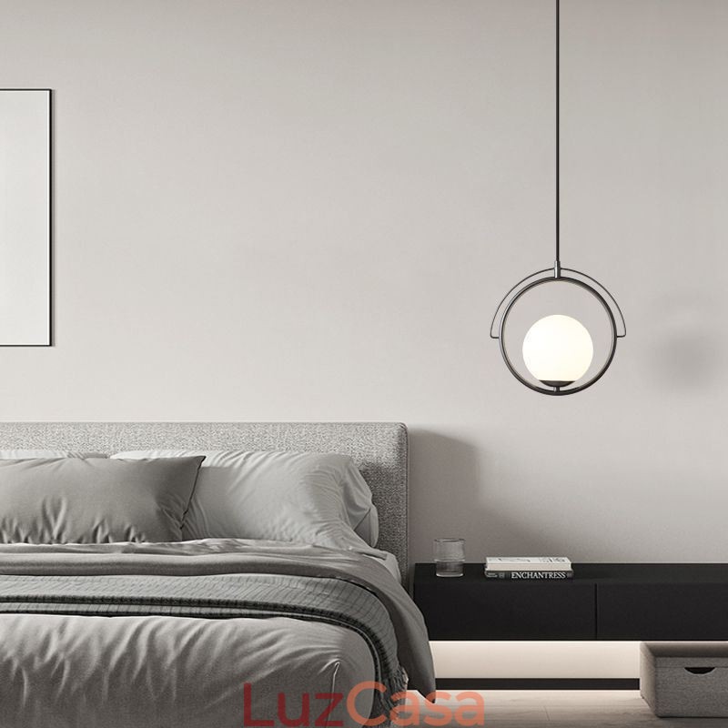 Luminária pendente de bola de vidro para decoração de casa