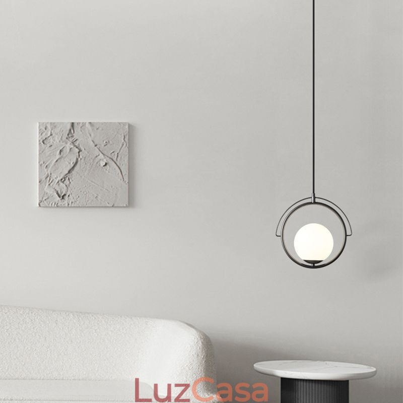 Luminária pendente de bola de vidro para decoração de casa