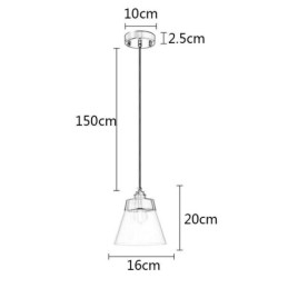 Luminária pendente de vidro moderna, iluminação pendente única com cúpula de vidro transparente