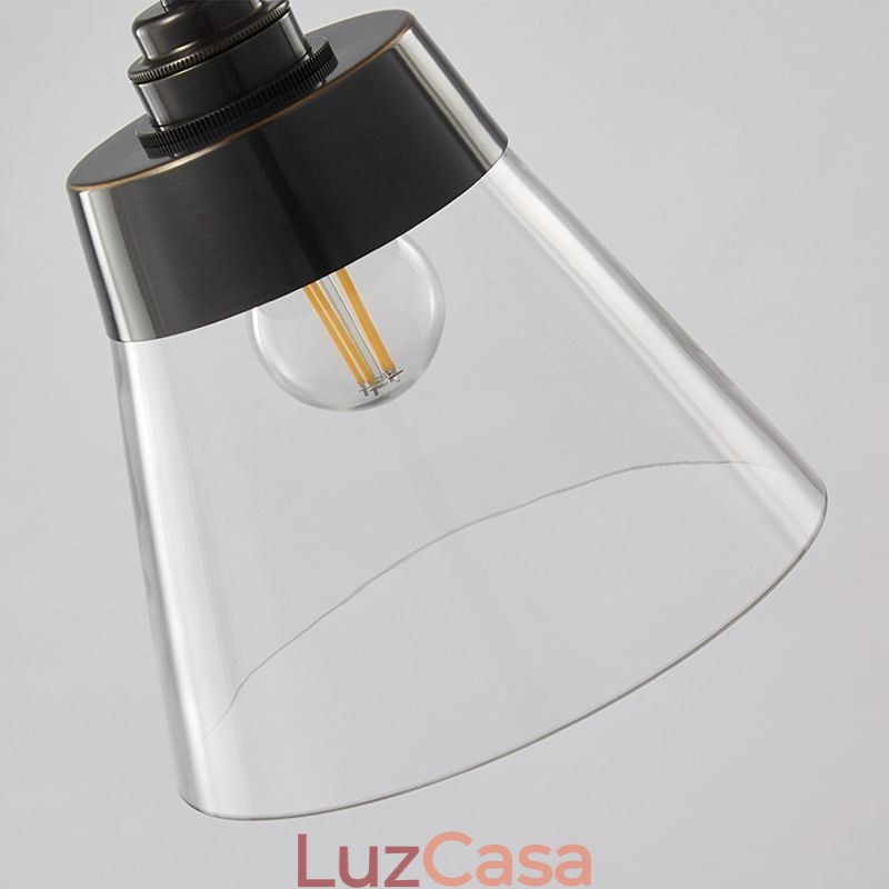 Luminária pendente de vidro moderna, iluminação pendente única com cúpula de vidro transparente