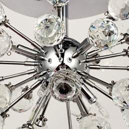 Lustre moderno contemporâneo de cristal estilo mini metal cromado montagem embutida
