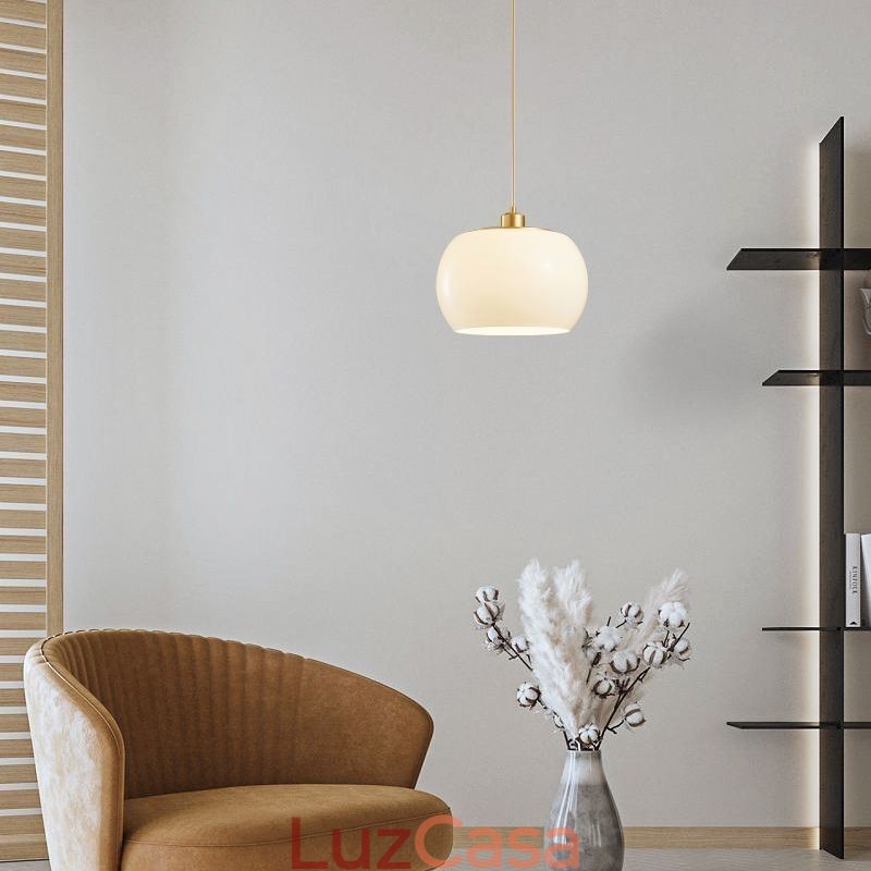 Luminária pendente de vidro moderna com design de abóbora
