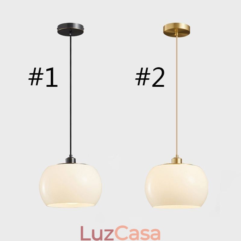 Luminária pendente de vidro moderna com design de abóbora