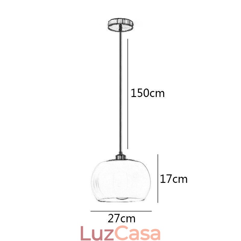 Luminária pendente de vidro moderna com design de abóbora