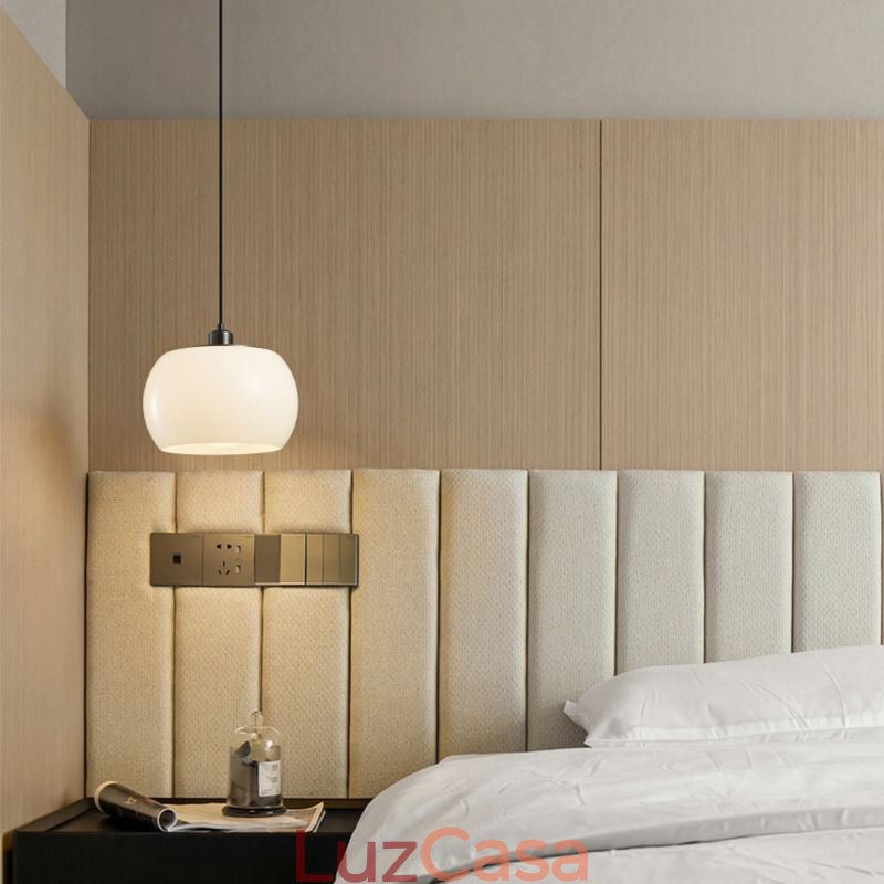 Luminária pendente de vidro moderna com design de abóbora