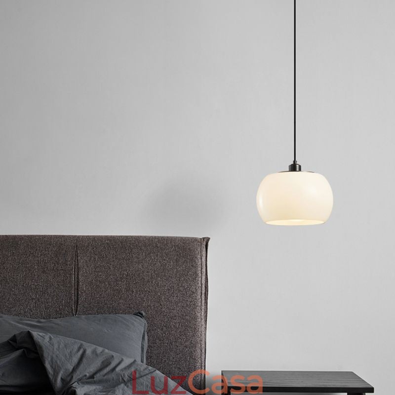 Luminária pendente de vidro moderna com design de abóbora
