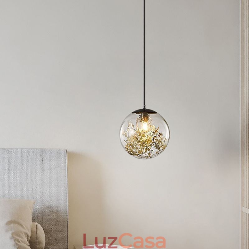 Bola de vidro pingente luz folhas natal pendurado iluminação