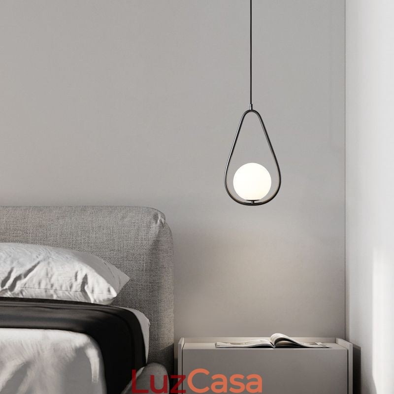 Luminária pendente moderna globo de vidro gota d'água