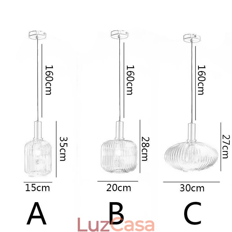 Luminária pendente moderna, uma luz, ilha de iluminação pendente de vidro