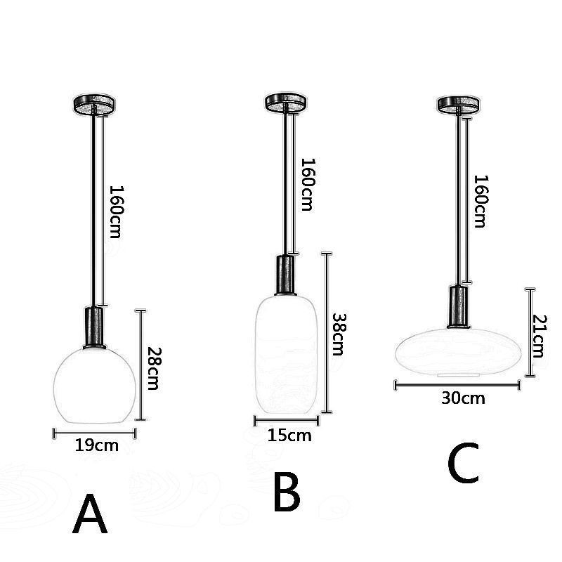 Luminária pendente simples e moderna de vidro