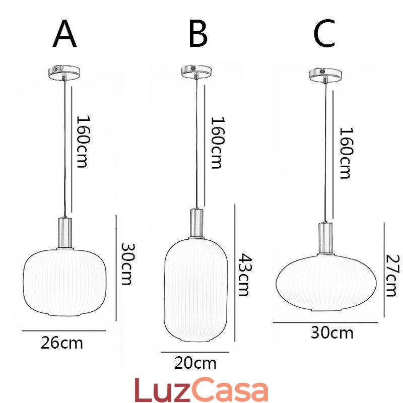 Luminária pendente moderna, simples, criativa, de vidro, suspensa