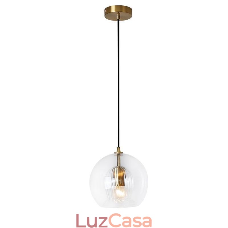Luminária pendente de vidro moderna com cabeça única