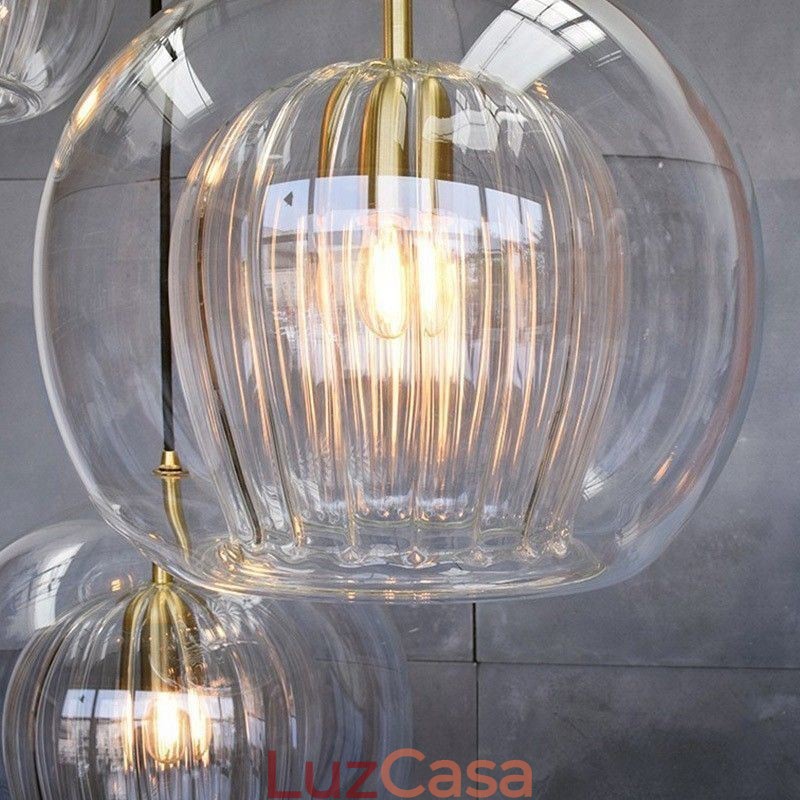 Luminária pendente de vidro moderna com cabeça única