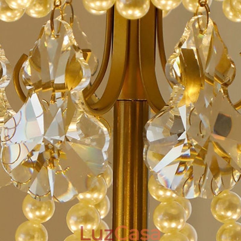 Elegante luminária pendente de vidro com folhas