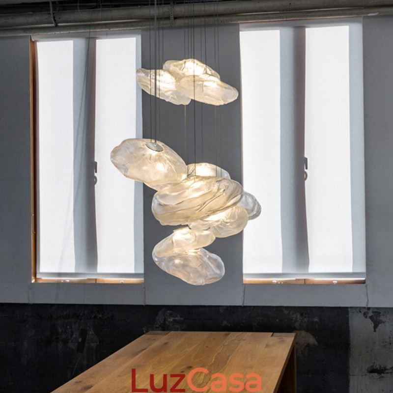 Luminária pendente nórdica criativa, lustre de vidro, luminária suspensa artística