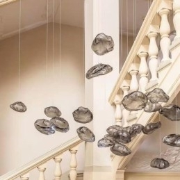 Luminária pendente nórdica criativa, lustre de vidro, luminária suspensa artística