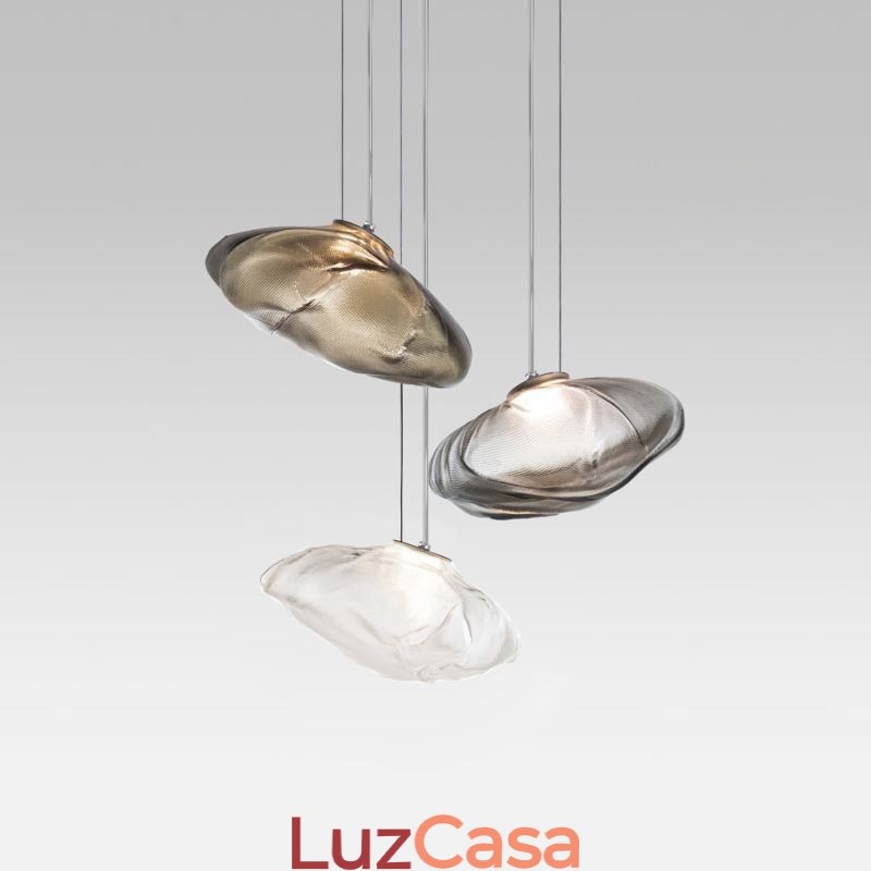 Luminária pendente nórdica criativa, lustre de vidro, luminária suspensa artística