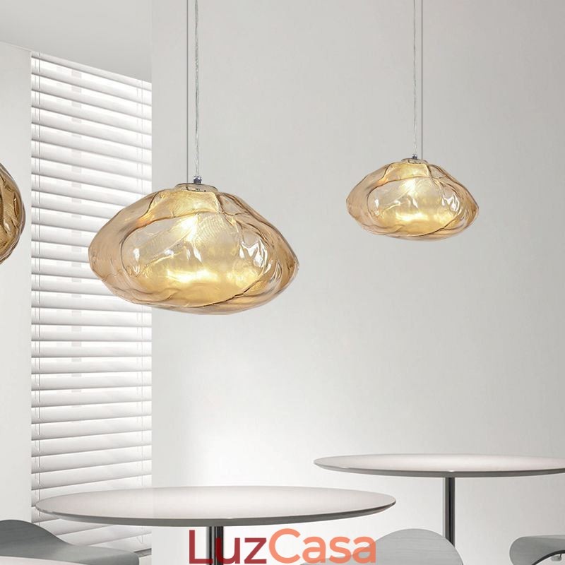 Luminária pendente nórdica criativa, lustre de vidro, luminária suspensa artística