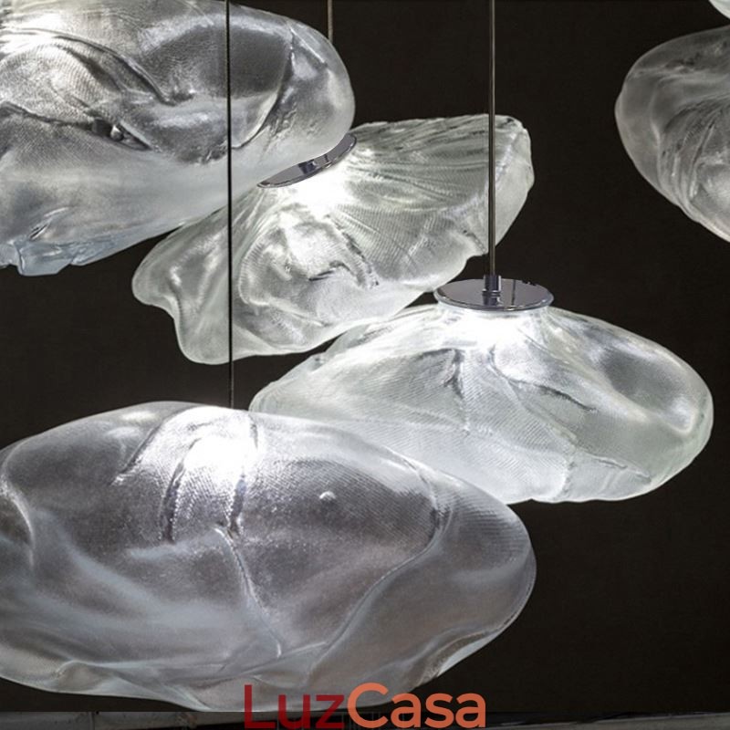 Luminária pendente nórdica criativa, lustre de vidro, luminária suspensa artística