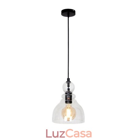 Luminária pendente moderna de ferro, cabaça de vidro, luminária suspensa Luminária pendente moderna de ferro, cabaça de vidro, luminária suspensa
