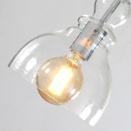 Luminária pendente moderna de ferro, cabaça de vidro, luminária suspensa