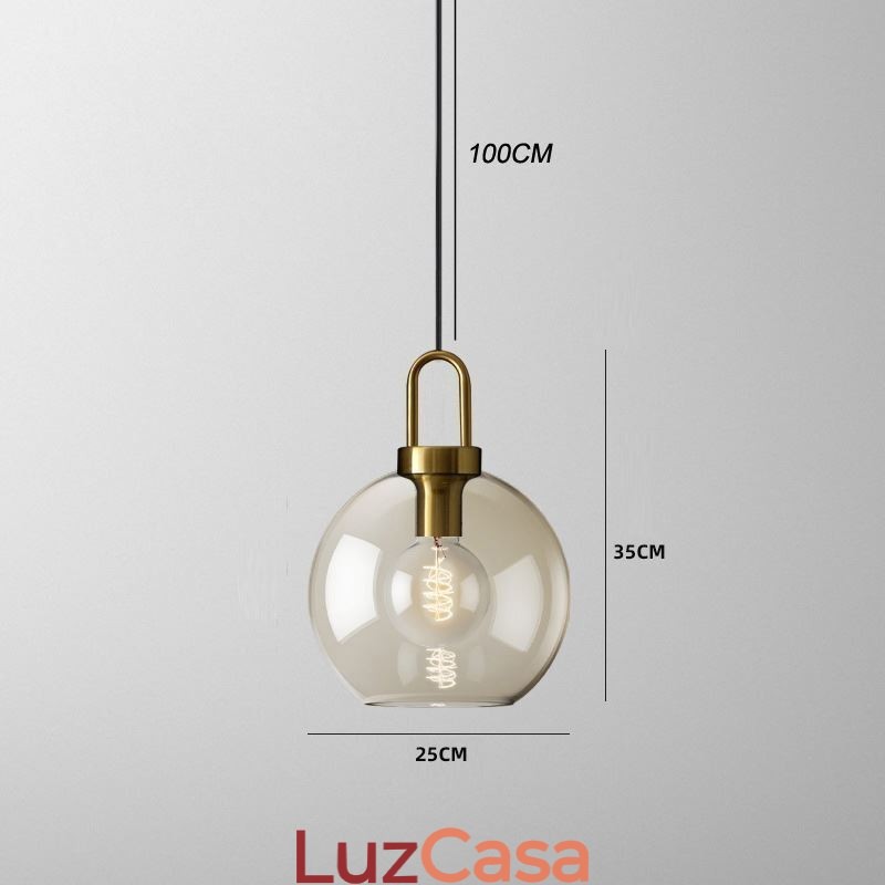 Luminária pendente de 3 luzes com ilha de sombra de vidro
