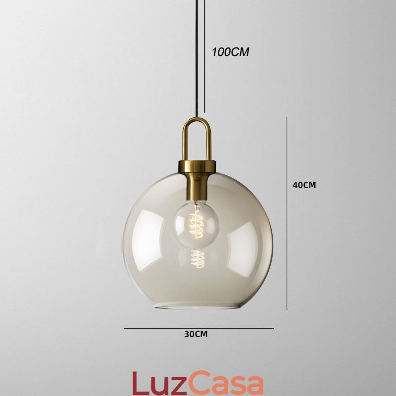 Luminária pendente de 3 luzes com ilha de sombra de vidro