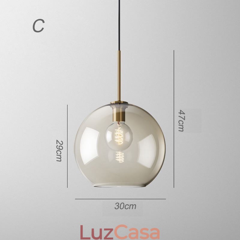 Luminária pendente de vidro com 3 luzes, luminária suspensa clássica para café