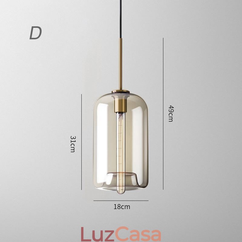 Luminária pendente de vidro com 3 luzes, luminária suspensa clássica para café
