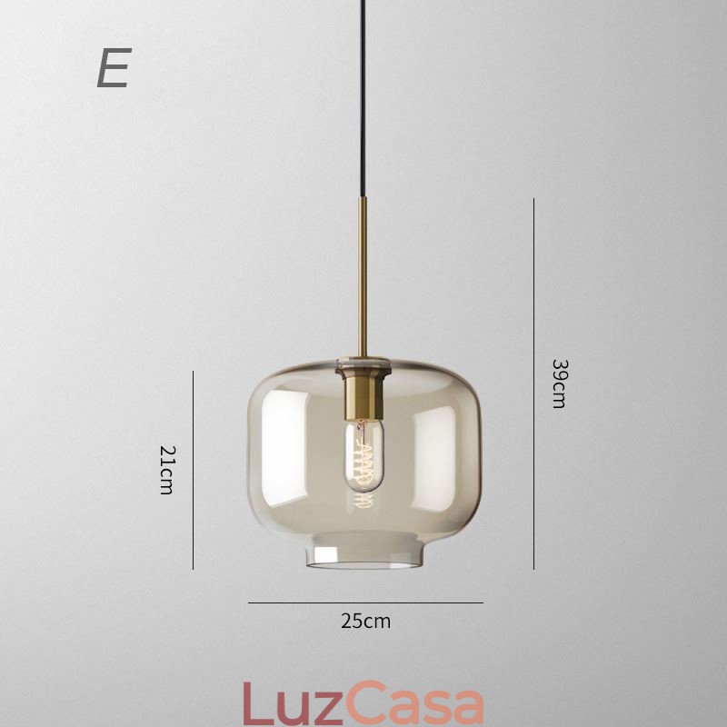 Luminária pendente de vidro com 3 luzes, luminária suspensa clássica para café