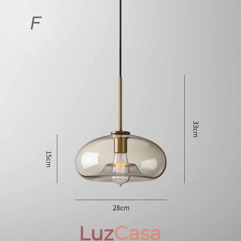 Luminária pendente de vidro com 3 luzes, luminária suspensa clássica para café