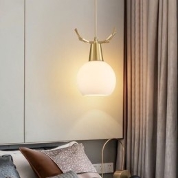 Luminária pendente de cobre simples e moderna com chifres